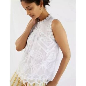 Anthropologie Maeve Pineapple Lace Blouse size 0 new